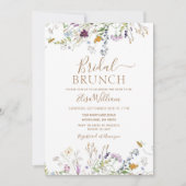 Bijen en wilde bloemen Bridal Brunch Kaart (Voorkant)
