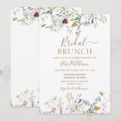 Bijen en wilde bloemen Bridal Brunch Kaart (Voorkant / Achterkant)