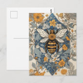 bijen en wilde bloemen briefkaart (Voorkant / Achterkant)