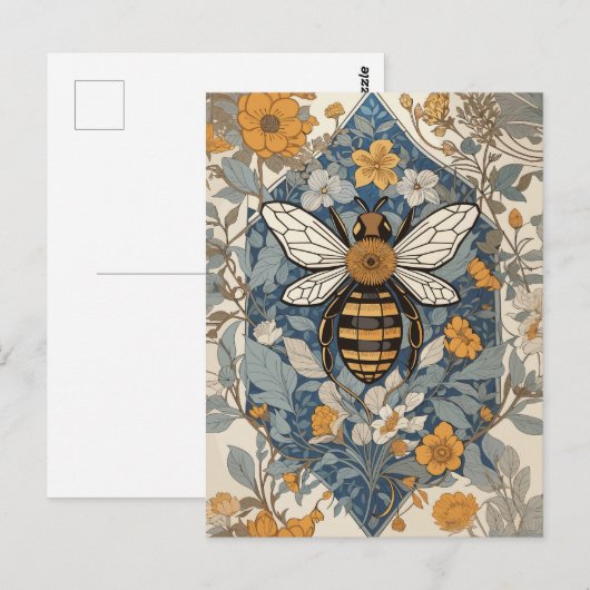  bijen en wilde bloemen briefkaart (Voorkant / Achterkant)