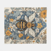  bijen en wilde bloemen fleece deken (Voorkant (Horizontaal))