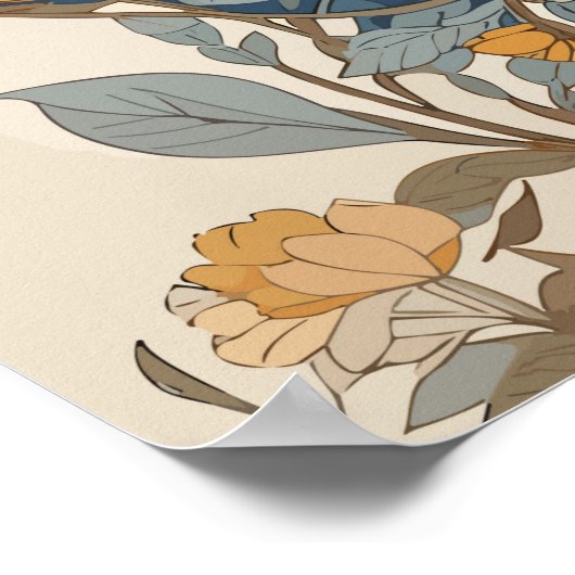  bijen en wilde bloemen poster (Hoek)