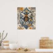  bijen en wilde bloemen poster (Keuken)