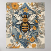 bijen en wilde bloemen poster (Voorkant)