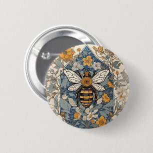  bijen en wilde bloemen ronde button 5,7 cm