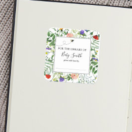 Bijen en Wildflower Baby shower Bookplate Sticker