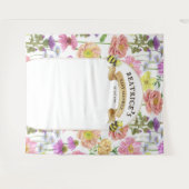 Bijen en Wildflower Baby shower Foto Achtergrond Wandkleed (Voorkant (horizontaal))