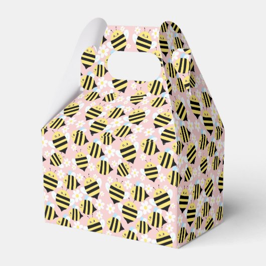 Bijen en witte bloemen bedankdoosjes (Achterkant)