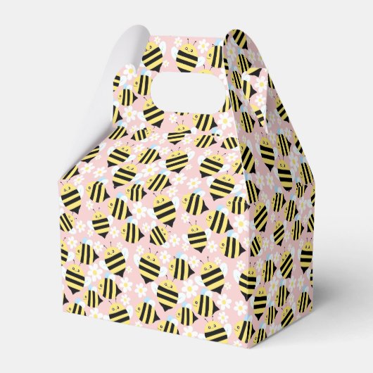 Bijen en witte bloemen bedankdoosjes (Voorkant Zijde)