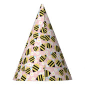 Bijen en witte bloemen feesthoedjes (Achterkant)