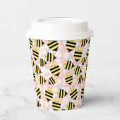 Bijen en witte bloemen papieren bekers (Links)