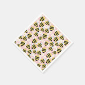 Bijen en witte bloemen servet (Hoek)