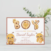 Bijen en zoete bijenkasten Baby shower Kaart (Staand voorkant)