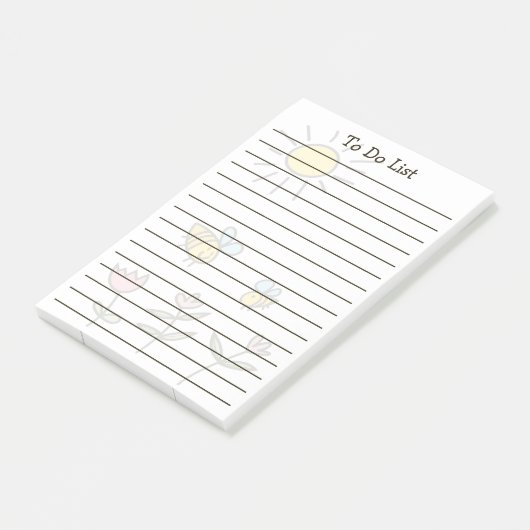 Bijen en zon en bloemen Post-it® notes (Schuin)