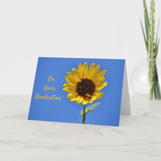 Bijen en Zonnebloem Bright Future Afstuderen Kaart (Voorkant)