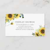 Bijen en Zonnebloem Display Baby shower insert kaa Informatiekaartje (Voorkant)