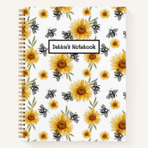Bijen en zonnebloem Notitieboek