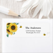 Bijen en zonnebloemen Retouradres Etiket (Insitu)