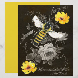 bijen Ephemera Gele rozen Schrapboekpapier