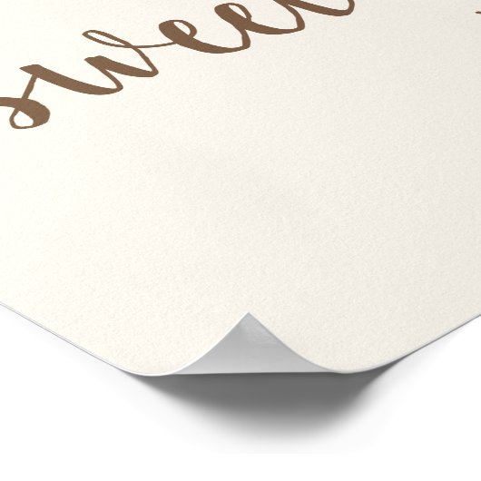 Bijen Floral Honeycomb Baby shower Welkom Poster (Hoek)