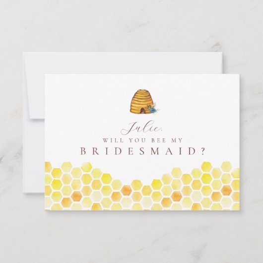 Bijen Gedekte Bridesmaïde Kaart (Voorkant)