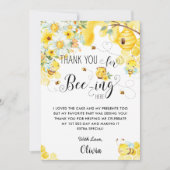 Bijen geel Ivoor-bloemenfeest Bedankkaart (Voorkant)