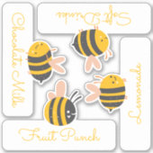 Bijen Geel & Roze Sticker (Voorkant)