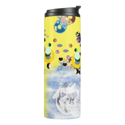 Bijen geel thermosbeker (Gedraaid links)