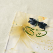 Bijen geel zoete honingraat florals monogram strandlaken (In situ)