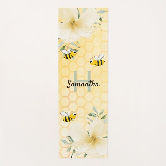 Bijen gele honingraat florale naam schattig yogamat (Voorkant)