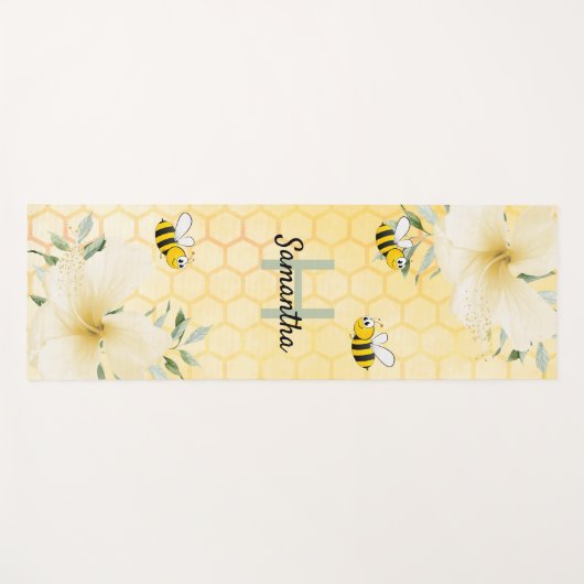 Bijen gele honingraat florale naam schattig yogamat (Voorkant (horizontaal))