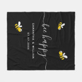 Bijen gelukkig zwart schattig bijen bruiloft paar fleece deken (Voorkant (Horizontaal))