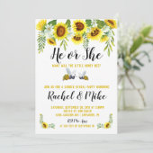 Bijen Gender Reveal Party Uitnodiging (Staand voorkant)