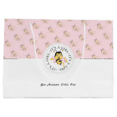 Bijen Geweldige Baby Girl | Gepersonaliseerd monog Groot Cadeauzakje (Achterkant)