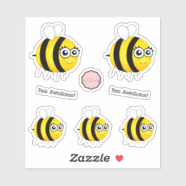 Bijen Geweldige, Cute Cartoon Bee Sticker