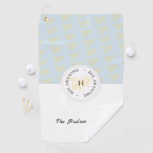 Bijen Geweldige Golden Bee Gepersonaliseerd Monogr Golfhanddoek