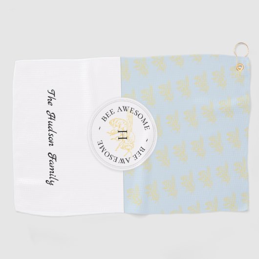 Bijen Geweldige Golden Bee Gepersonaliseerd Monogr Golfhanddoek (Horizontaal)