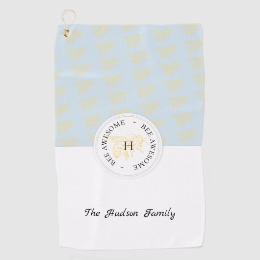 Bijen Geweldige Golden Bee Gepersonaliseerd Monogr Golfhanddoek (Voorkant)