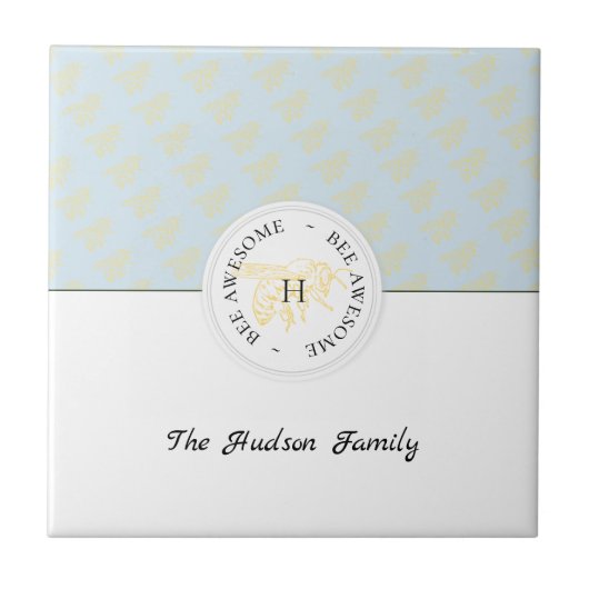 Bijen Geweldige Golden Bee Gepersonaliseerd Monogr Tegeltje (Voorkant)