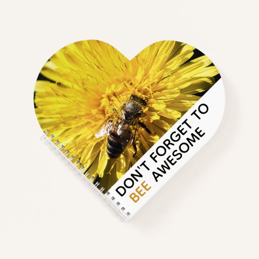 Bijen geweldige inspirerend bijen op gele dandelio notitieboek (Voorkant)