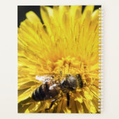 Bijen geweldige inspirerend bijen op gele dandelio planner (Achterkant)