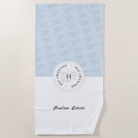 Bijen Geweldige Zilveren Bijen Gepersonaliseerd Mo Strandlaken (Voorkant)