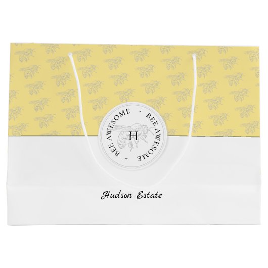 Bijen Geweldige Zilverhoningbijen Gepersonaliseerd Groot Cadeauzakje (Achterkant)