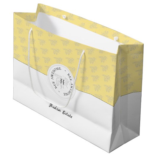 Bijen Geweldige Zilverhoningbijen Gepersonaliseerd Groot Cadeauzakje (Voorkant Gekanteld)