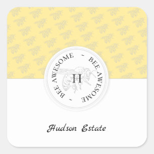 Bijen Geweldige Zilverhoningbijen Gepersonaliseerd Vierkante Sticker