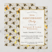 Bijen Gold Honeycomb Jubileum Kaart (Voorkant / Achterkant)