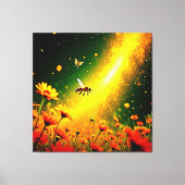 Bijen 'Golden Pollen Burst Joy Design Canvas Afdruk (Voorkant)