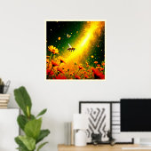 Bijen 'Golden Pollen Burst Joy Design Poster (Thuiskantoor)