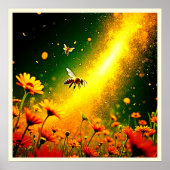 Bijen 'Golden Pollen Burst Joy Design Poster (Voorkant)