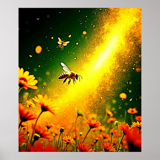 Bijen 'Golden Pollen Burst Joy Design Poster (Voorkant)